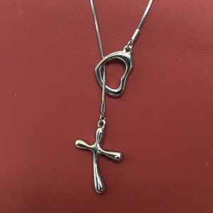 Premier Cross through Heart adjustable necklace